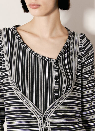 Kiko Kostadinov Double Jersey Striped Top Black kko0256008