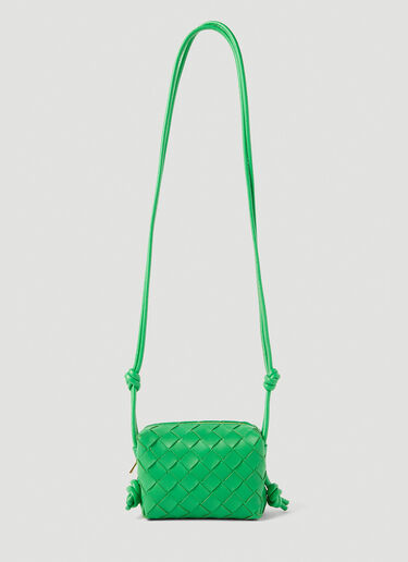 Green Loop mini Intrecciato-leather cross-body bag