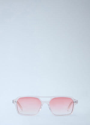 Retrosuperfuture x MM6 Transparent Frame Square Sunglasses Pink rmm0364006