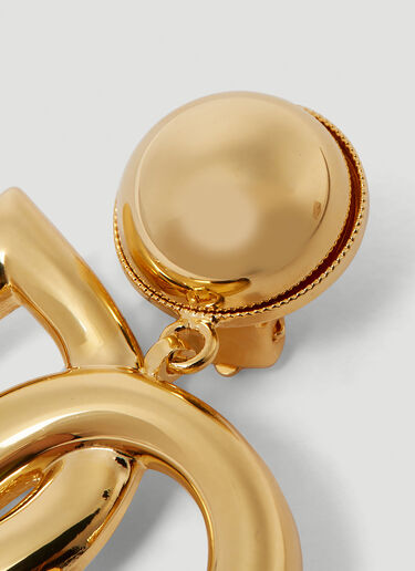 Dolce & Gabbana Logo Plaque Clip On Earrings Gold dol0249106