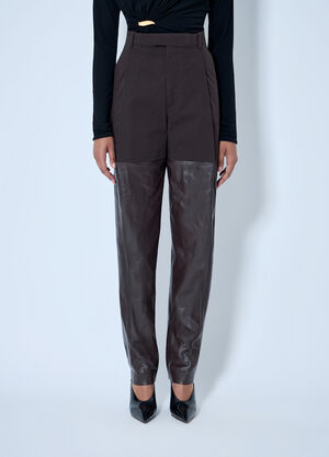 Bottega Veneta Contrast Panel Tailored Trousers Brown bov0264042
