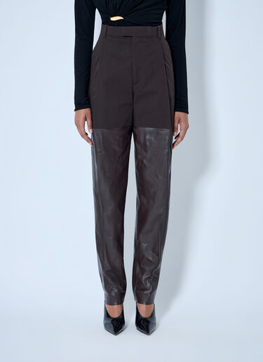 LN-CC® - Bottega Veneta: Contrast Panel Tailored Trousers - Brown Bottega Veneta Contrast Panel Tailored Trousers Brown bov0264042