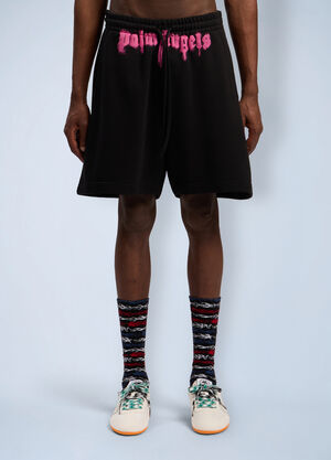 Palm Angels Sprayed Logo Track Shorts Black pma0162022