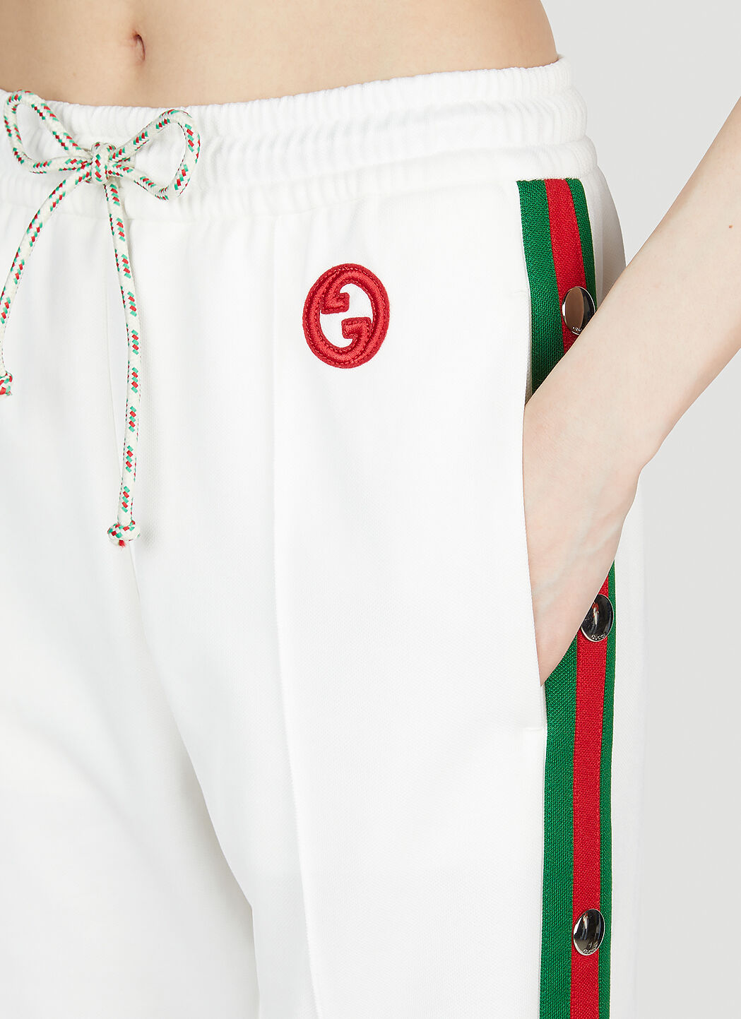 Gucci Women s Striped Track Pants in White LN CC