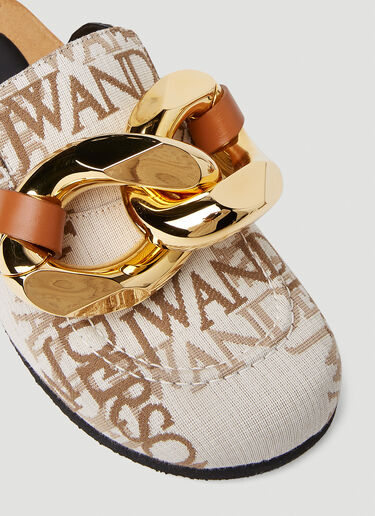 Logo Jacquard Chain Loafers JW Anderson Logo Jacquard Chain Loafers Beige jwa0151001