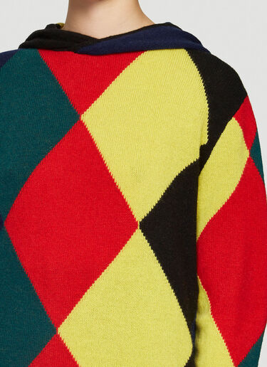 Pringle of Scotland Harlequin Argyle Hooded Sweater Black pos0340006