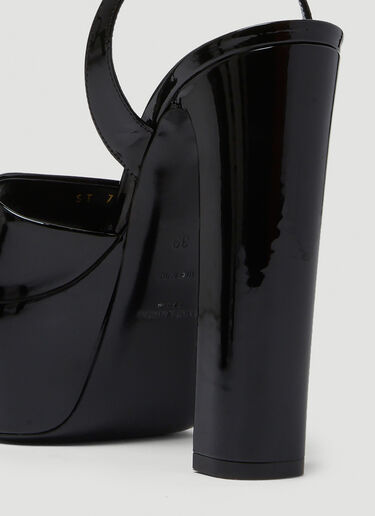 Saint Laurent Jodie Peep Toe Platform Heels Black sla0248022