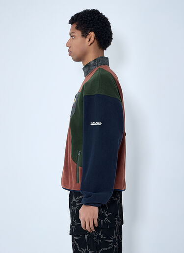 Brain Dead Fleece Pullover With Button Placket Navy bra0162012