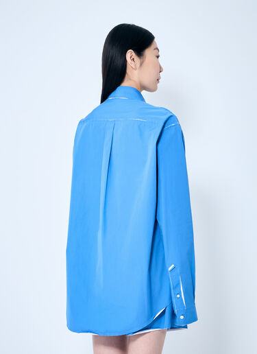 Miu Miu Raw Trims Poplin Shirt Blue miu0359001
