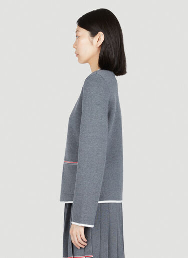 シングルブレストニットジャケット Thom Browne シングルブレストニットジャケット グレー thb0253018