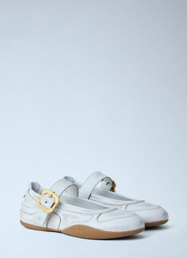 Miu Miu Gymnasium Ballerina Flats White miu0264112