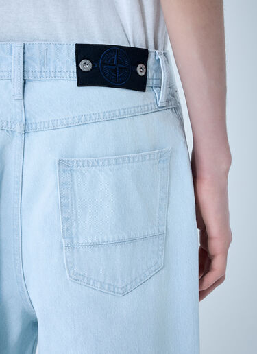 Stone Island Wide-Leg Denim Jeans Blue sto0164036