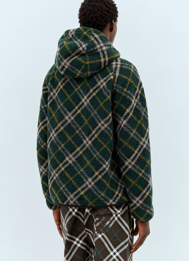 Burberry Check Fleece Jacket Dark Green bur0157003