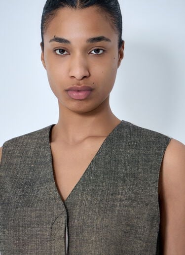 Our Legacy V-Neck Sleeveless Waistcoat Brown our0264033