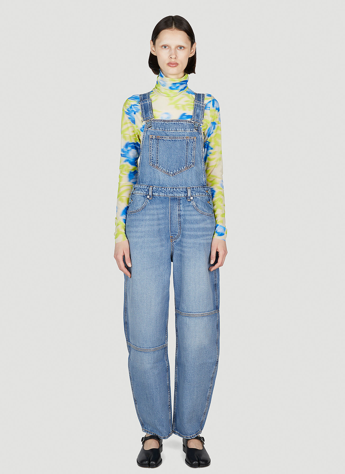 GANNI WASHED DENIM OVERALLS