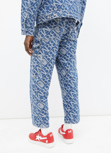 A BATHING APE® Metal One Point Double Knee Denim Work Pants Blue aba0154010