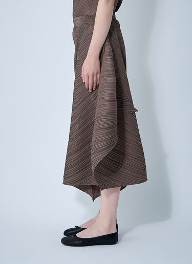 Pleats Please Issey Miyake Flare Pants Brown plp0261004