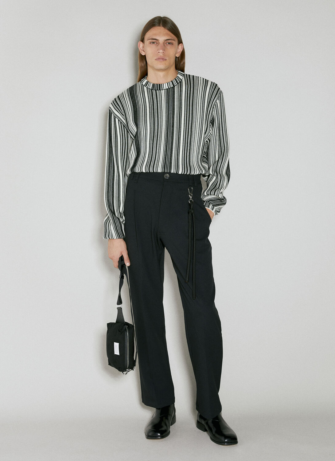 Song For The Mute Loose Pleated Suit Pants In Black