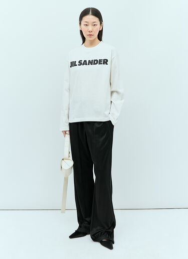 Jil Sander 徽标印花长袖 T 恤 白色 jil0255020