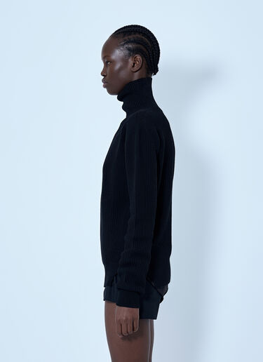 LN-CC® - Rick Owens: Fisherman Turtleneck Sweater - Black Rick Owens Fisherman Turtleneck Sweater Black ric0265036