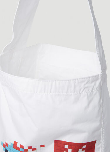 Invader Print Tote Bag Comme des Garçons SHIRT Invader Print Tote Bag White cdg0150011
