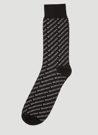 Balenciaga Logo Socks Black bal0143056