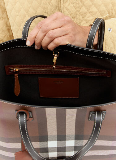 Burberry Medium Check Tote Bag Brown bur0255085
