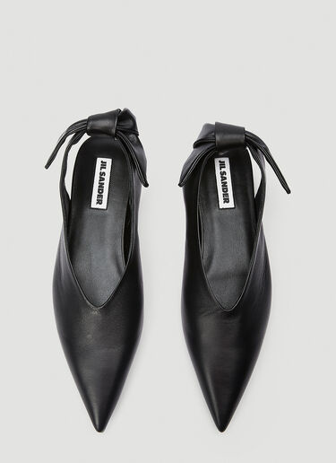 Jil Sander Knotted Leather Flats Black jil0243018