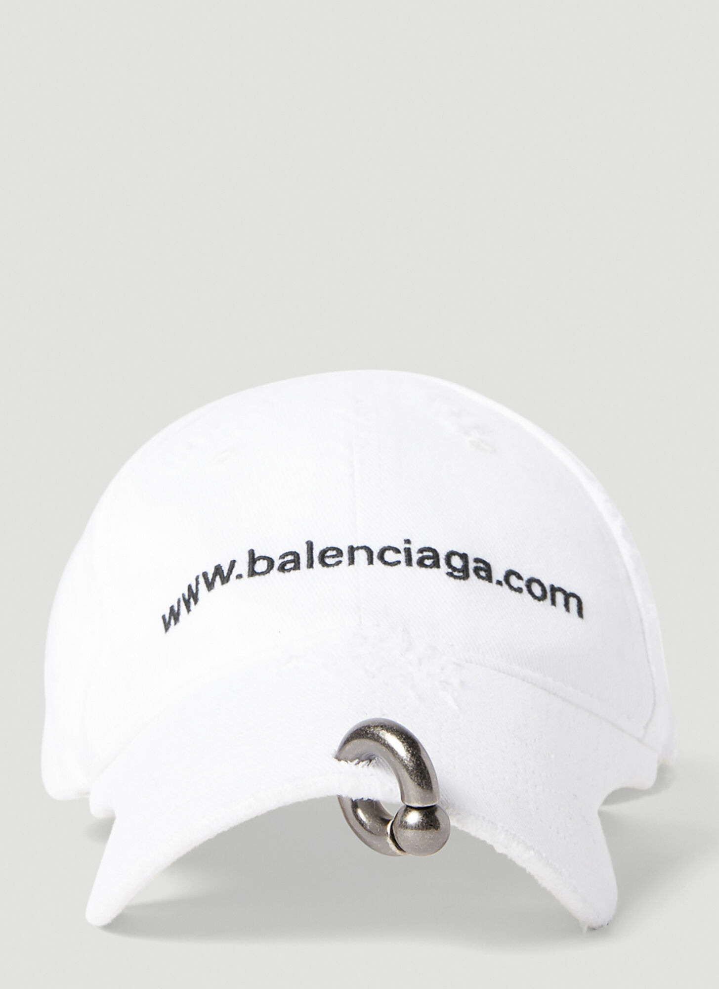 Balenciaga Pierced Website Baseball Cap In White