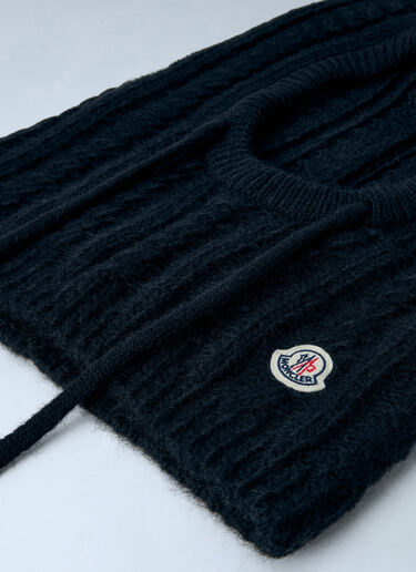 LN-CC® - Moncler: Cable Knit Balaclava - Black Moncler Cable Knit Balaclava Black mon0266033