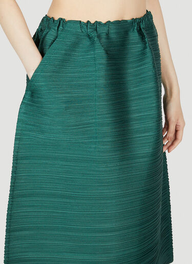 Pleats Please Issey Miyake Jacquard A-Line Skirt Green plp0253004
