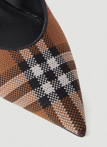 Burberry Check Kitten Heel Shoes Brown bur0252026