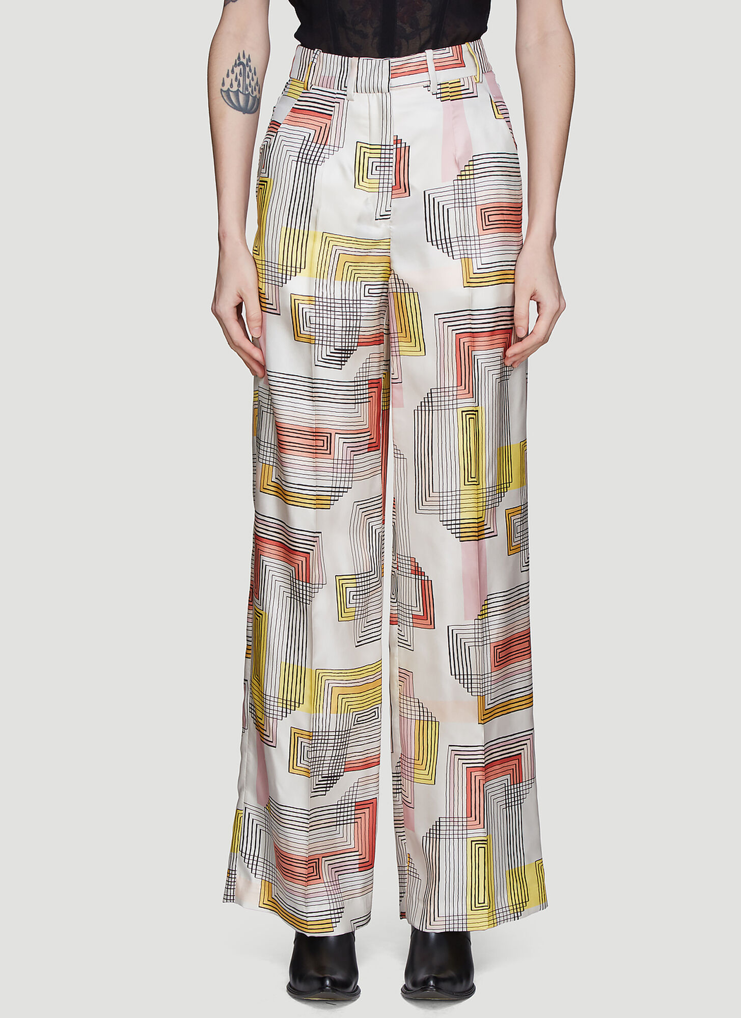 Olivier Theyskens Silk Printed Pants Female Multi