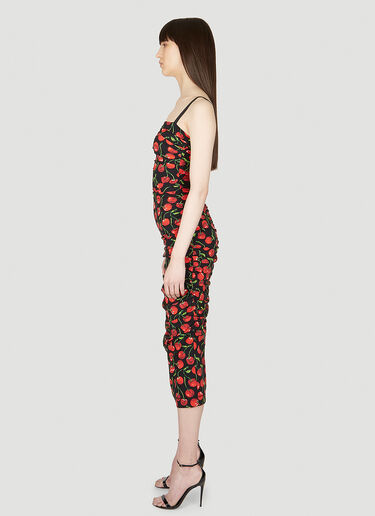 Dolce & Gabbana Cherry Midi Dress Black dol0253008