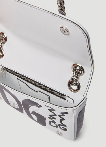 Dolce & Gabbana Logo Scribble Shoulder Bag White dol0250027