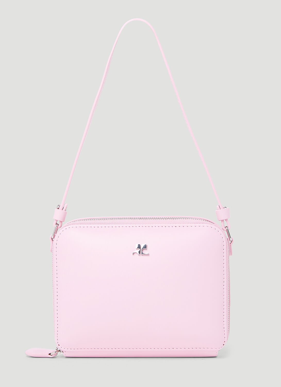 Courrèges Cloud Leather Shoulder Bag In Pink