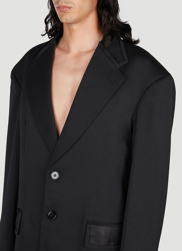 MM6 Maison Margiela Satin Trim Oversized Blazer Black mmm0153004