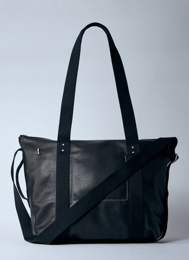 Rick Owens Leather Trolley Tote Bag Black ric0159060