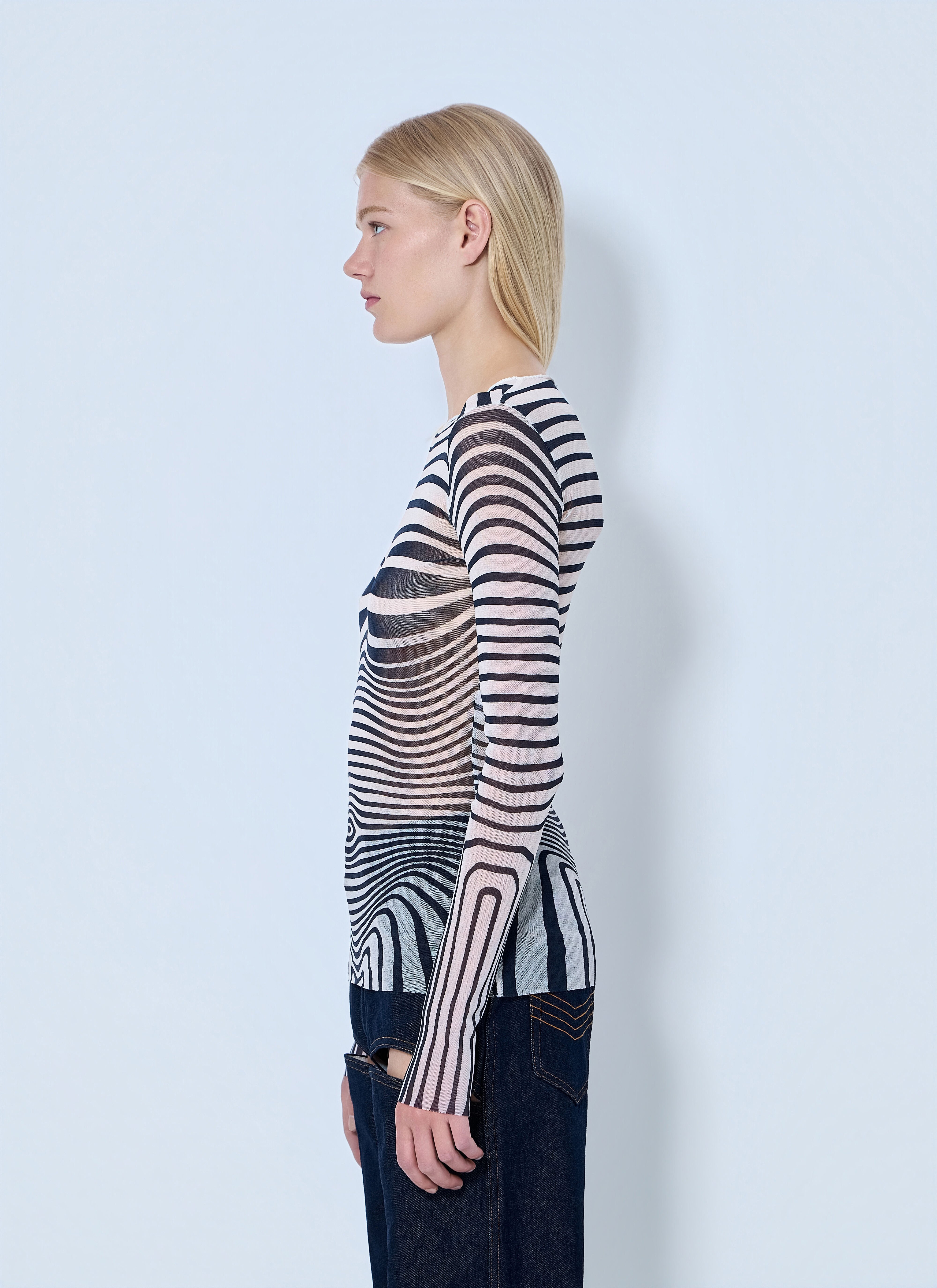 jean paul gaultier リブ 40サイズ オリーブ Jean Paul Gaultier Women's' Re-Edition The Body Morphing Top in
