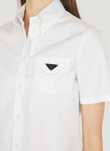 Prada 徽标铭牌短款衬衫 白色 pra0252003