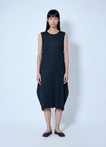 LN-CC® - Pleats Please Issey Miyake: September Pleated Midi Dress - Black Pleats Please Issey Miyake September Pleated Midi Dress Black plp0266027