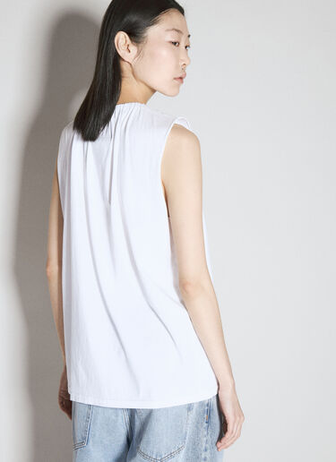 MM6 Maison Margiela Gathered Neckline Top White mmm0255015
