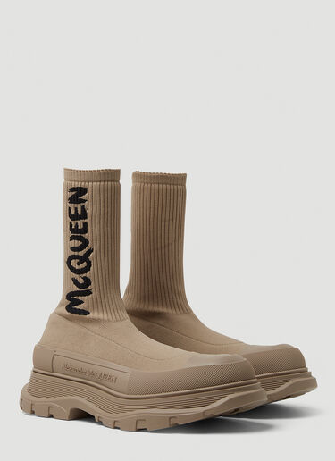 Alexander McQueen Tread Slick 袜筒靴 米 amq0149037