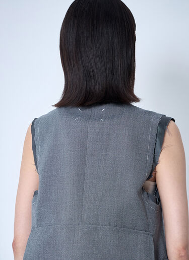 Maison Margiela Distressed Wool Waistcoat Grey mla0259004