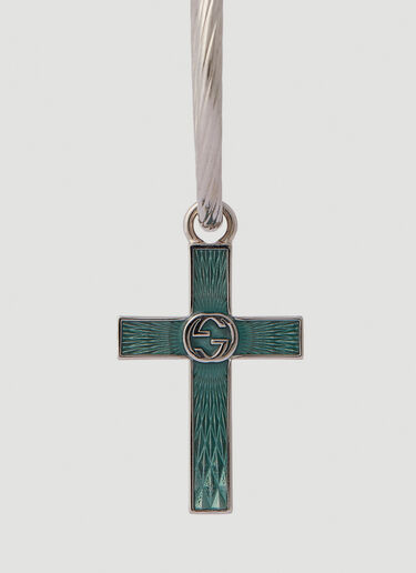 Gucci Single Cross Hoop Earring Silver guc0252001