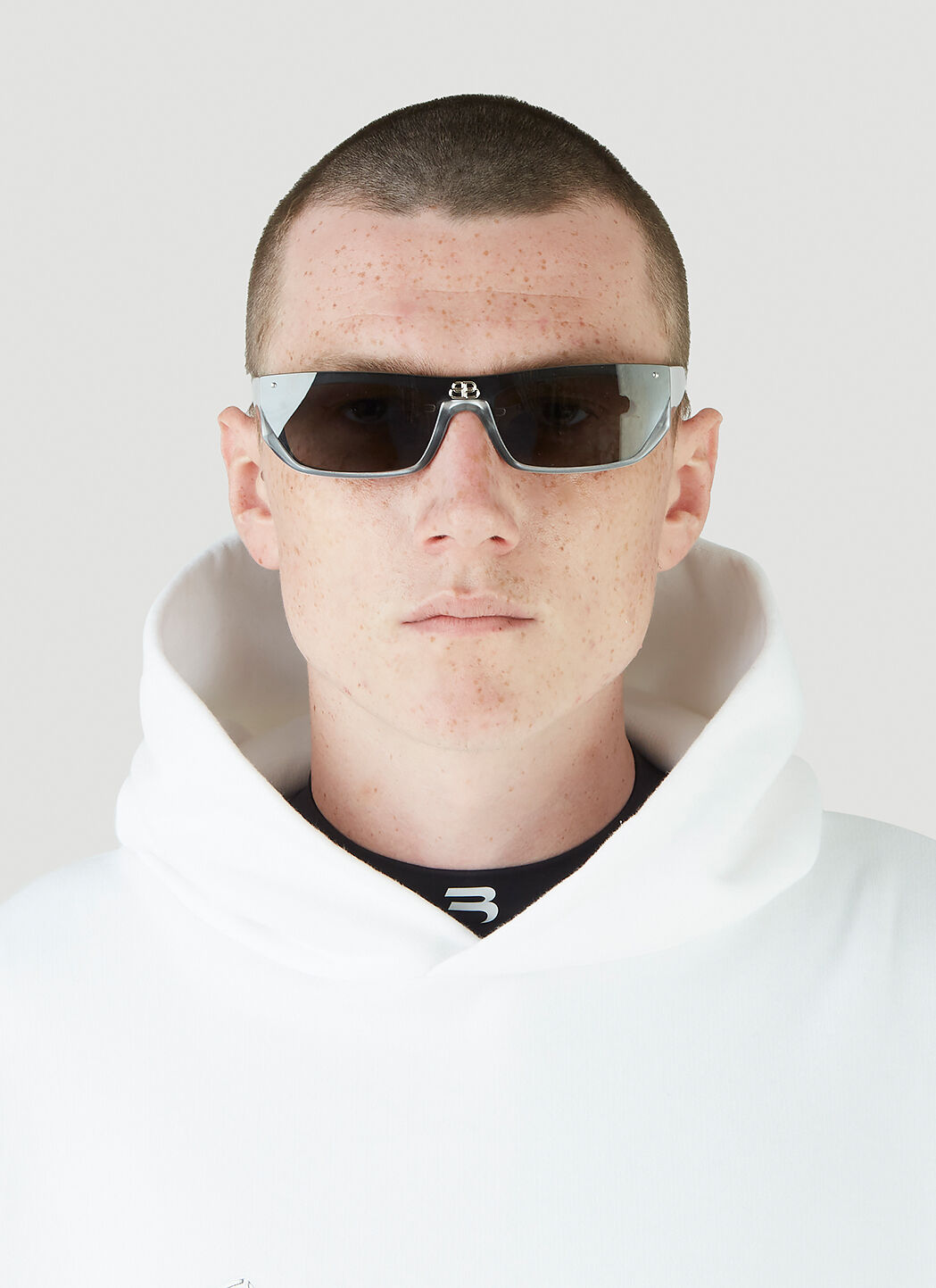Balenciaga shield rectangle sunglasses hotsell