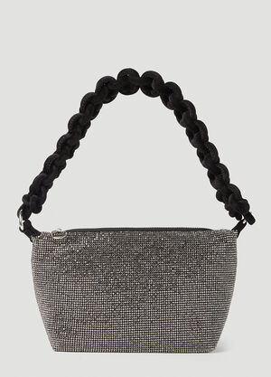 KARA Crystal Cobra Pouch Shoulder Bag Black kar0250004