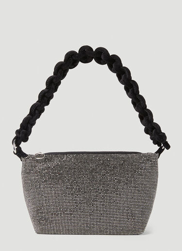 KARA Crystal Cobra Pouch Shoulder Bag Silver kar0251014