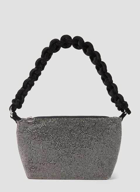 KARA Crystal Cobra Pouch Shoulder Bag Black kar0253008
