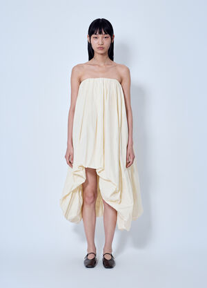 Jil Sander Strapless Draped Dress Beige jil0266020
